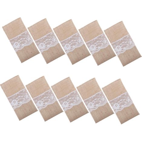 teiliger Jute Tellerorganizer mit dekorativen Spitzen