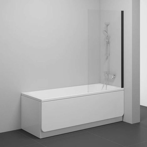 Ravak Nexty - Mampara de baño 80x140 cm, vidrio negro/claro 7O840300Z1 (1/2)