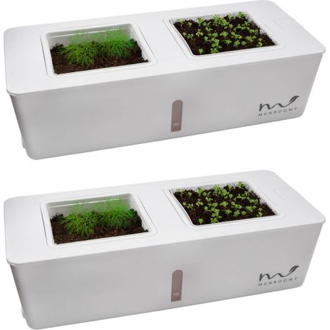 2er Set Küchen Kräutergarten Indoor Kräuter Gewächshaus selbstbewässernd Kräutertopf Set (1/5)