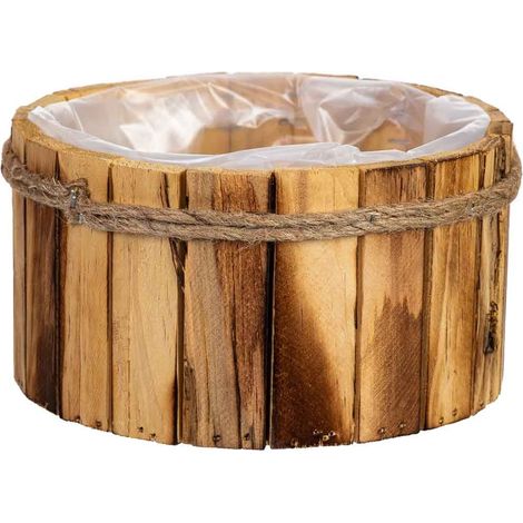 Cesto redondo de madera 19x19x10h cm (1/5)