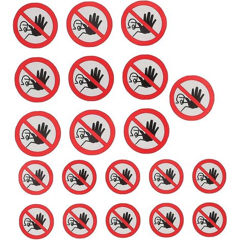 20 panneaux « Entrée interdite » autocollants d'avertissement-2x2x0.1cm-Black