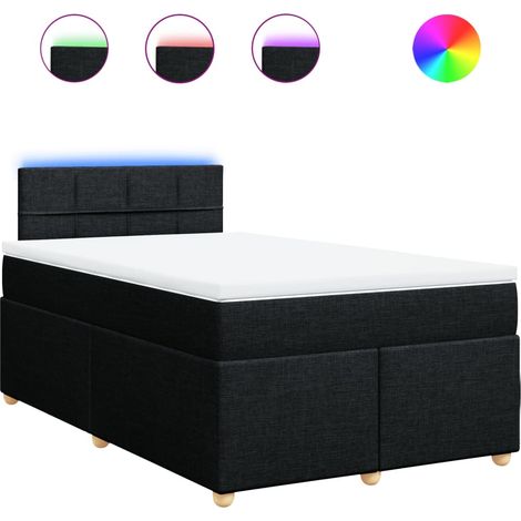 Maison Exclusive - Cama box spring con colchón tela negro 120x200 (1/5)