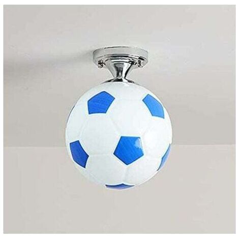 Lustre football 20 cm – Éclairage intérieur créatif pour chambre d'enfants – Verre bleu – Compatible ampoules E27 (1/5)