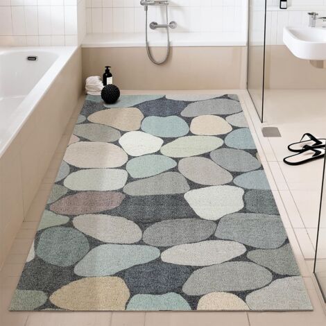 Tapis de Douche antidérapant 120x80 CM Tapis Douche antidérapant de Style Moderne en PVC Doux et Confortable avec Trous de Drainage, Haute perméabilité à l'eau, adapté aux Zones humides (1/5)