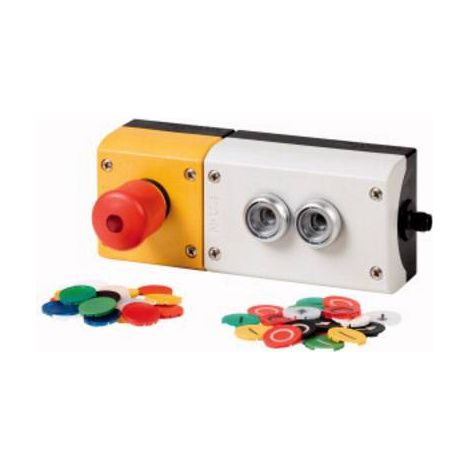Appareil complet dans le coffret ARRET marche + voyant lumineux arrêt d'urgence ASI EATON M22-I1/2-M1-ASI (1/2)