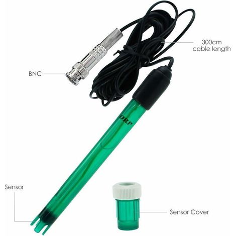 ORP Redox Electrode, Type BNC Connecteur Sonde Testeur Contrôleur de contrôle Contrôle du potentiel de réduction de l'oxydation, Câble de 14cm de Long, 1.2cm de diamètre, 300cm, (1/3)
