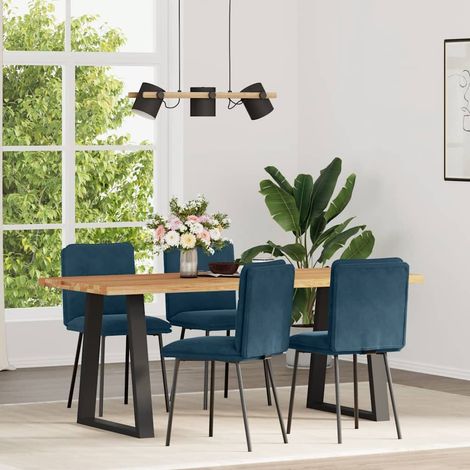 Esszimmerstühle 4 Stk. Blau Samt