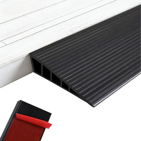 Door Threshold Ramp, Robot Vacuum Cleaner, 100 cm, Threshold Ramp, Self-Adhesive Door Threshold Strip, Non-Slip Wheelchair Ramp, Access Ramp for Wheelchairs, Prams, Walkers (8 cm x 2 cm) (1/5)