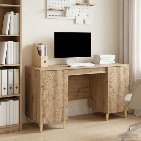 vidaXL Schreibtisch Artisan-Eiche Holzwerkstoff 142,5 x 50 x 75 cm (1/5)