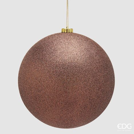 EDG Enzo De Gasperi Palla di Natale Glitter Marrone Ø20 cm – Addobbo Natalizio (1/2)