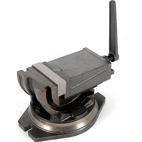 Étau à 2 axes de précision de 5" avec support rotatif de table inclinable, enclume, plateau tournant, étau de banc, pince de serrage, vice-machine, bases rotatives à 360 °