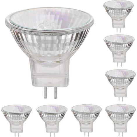HOXILEELEO - Ampoules Halogènes MR11,35W,12V,MR11,GU4 Ampoules Halogènes à Base De Deux Broches,Dimmable-2700k Blanc Chaud-8 PCS (1/4)