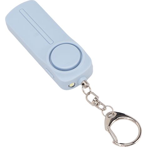 Alarme d'urgence, mini porte-clés de qualité militaire, alarme de sécurité à volume élevé de 130 décibels, avec lampe torche LED, convient aux femmes, aux enfants et aux personnes âgées, bleu clair. (1/5)