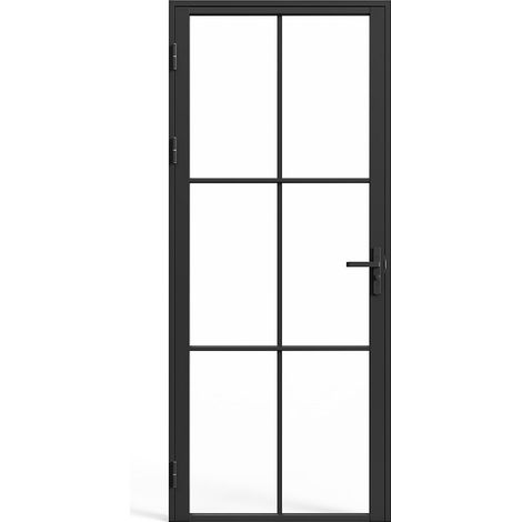 Blocco porta reversibile H204 x L93 cm in Alluminio e Vetro temperato - SEROTO