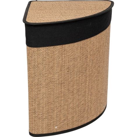 Panier à linge d'angle 48L en bambou (1/4)