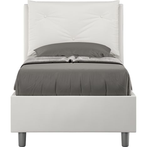 Letto Singolo 80x190 cm con Rete e Contenitore Appia Bianco (1/5)