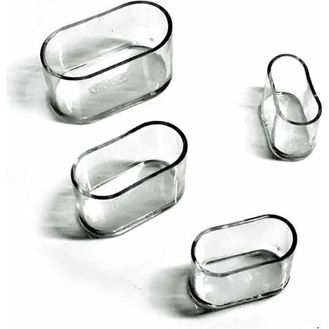 ZVD Tapas para patas de silla, cubiertas ovaladas de silicona para pies de muebles, protector de suelo antirayaduras, 8-24 piezas transparentes/24 piezas de 15 x 30 mm (1/4)