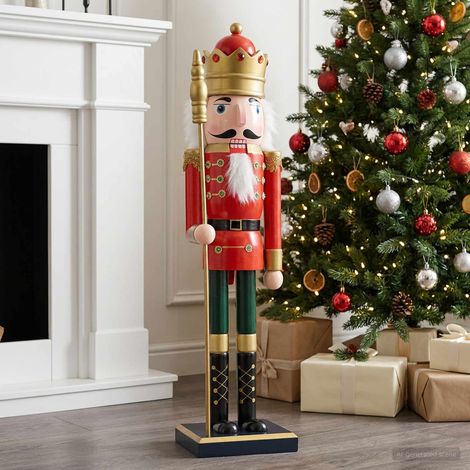 vidaXL Cascanueces de Navidad TURKU Rojo y Negro 50 cm (1/5)