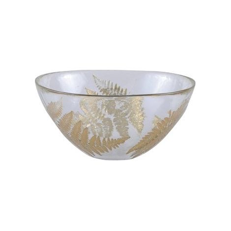 Coupe en verre transparent avec motif feuille dorée pour apéritif et dessert 15,8 x 7,7 cm - PANGIVO (1/3)