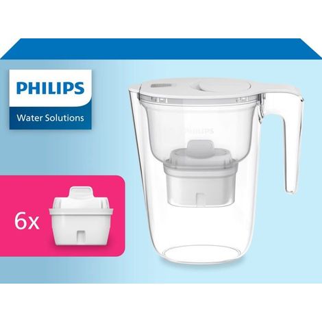 Carafe filtrante - PHILIPS - AWP2933WHT6/31 - 2,6 L - Filtre Micro X-Clean - 6 cartouches (1/5)