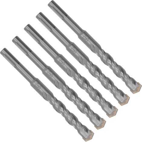 Cinq forets à percussion de 160 mm de long vendus ensemble  pointes en carbure pour forets à percussion rotatifs pour brique, pierre et béton (15 mm). (1/5)