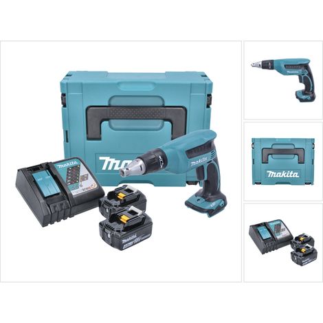Makita DFS 451 RMJ Akku Schnellbauschrauber 18 V 4000 U/min + 2x Akku 4,0 Ah + Ladegerät + Makpac