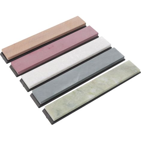 Lot de 5 pierres à aiguiser pour couteaux, grains 1000, 3000, 5000, 8000 et 10000, pour une utilisation domestique en cuisine. (1/5)