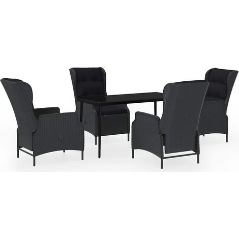 Maison Exclusive - 5-tlg. Garten-Essgruppe Dunkelgrau (1/5)