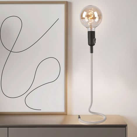 Lampe de table rétro avec lampe de table design LED à filament, lampe de table d'appoint, interrupteur à bascule, IP20, 1x E27 LED 806 lumens, hauteur 46,5 cm, salon couloir chambre (1/4)