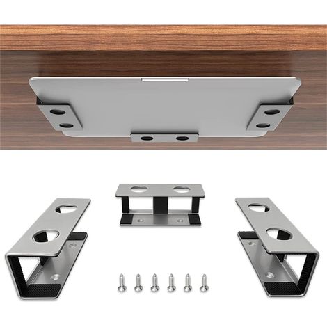Support pour ordinateur portable, rangement sous bureau, plateau métallique créatif, rangement invisible, vente directe d'usine - Argent (1/5)
