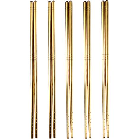 Baguettes En Acier Inoxydable - 22 6 Cm - Pour Restaurant Hotel Maison - Lot De 5 Paires (1/5)