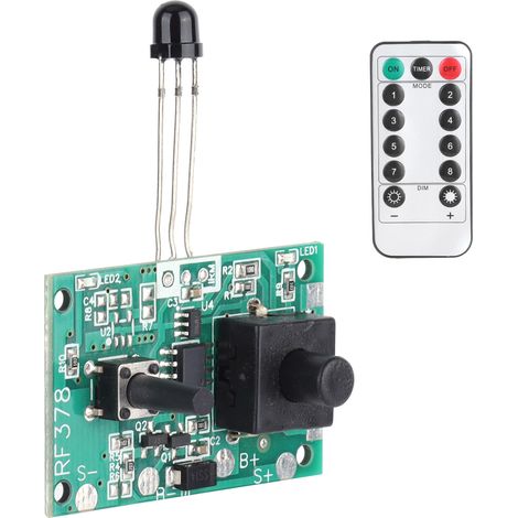 Commande filaire pour guirlande solaire 3.7V, module régulateur de circuit imprimé avec télécommande, adaptable aux lampes LED extérieures. (1/5)