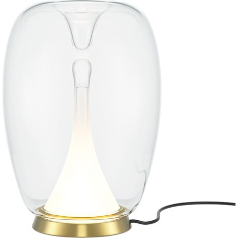Maytoni Splash Lampada da tavolo moderna a LED integrata, oro 3000K, 800 lm, paralume in vetro (1/5)