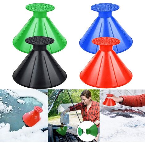 Grattoir à glace pour voiture - pelle à neige - outil de déneigement - brosse de déneigement - plastique - noir/rouge/bleu/vert (1/5)
