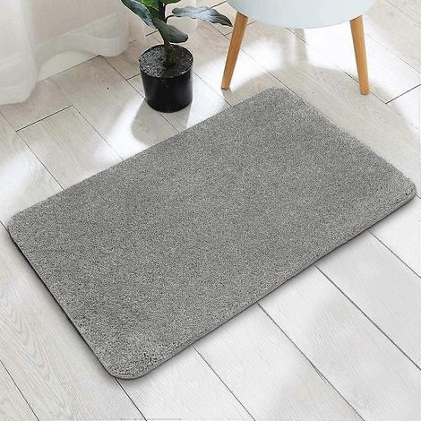 Tapis de bain, tapis de bain lavable et résistant, tapis de bain doux en chenille duveteuse, tapis de bain anti-moisissure et anti-séchage pour salle de bain (1/4)