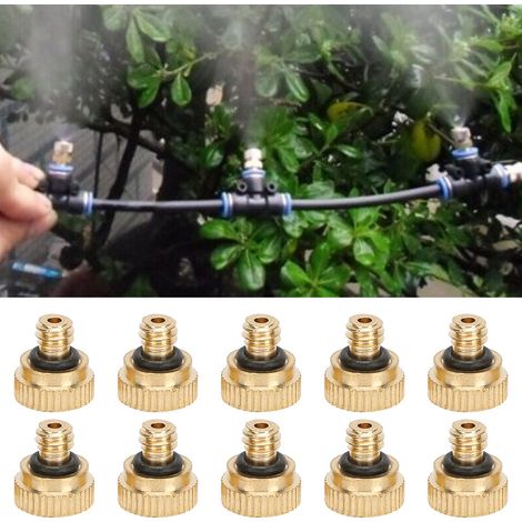 Lot de 10 buses de pulvérisation d'eau basse pression en laiton, pour brumisation d'eau (0,5 mm).