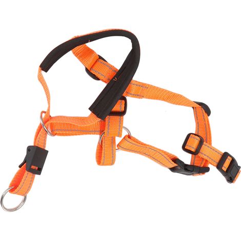 Harnais de tête respirant pour chien, couvrant la gueule du chien avec sangle ajustable, idéal pour l'extérieur, orange XL.