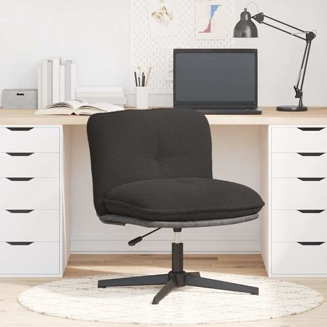 Chaise pivotante de bureau,Fauteuil de bureau, Chaise Gaming gris foncé bouclé comme laine tissu CFW56216 (1/5)
