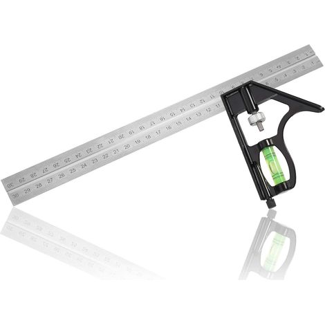 Kombinationswinkel, Winkelmesser aus Edelstahl, 12 Zoll/300 mm