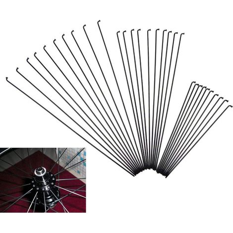 10 Stück Edelstahl-Fahrradspeichen, Fahrradzubehör (schwarz, Größe: 286 mm, 10 Stück)