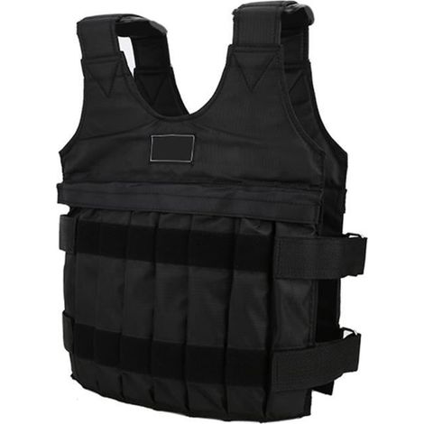 Gilet d'exercice lesté - ZERONE - Modèle réglable - Charge maximale 20 kg - Tissu oxford - Noir (1/4)