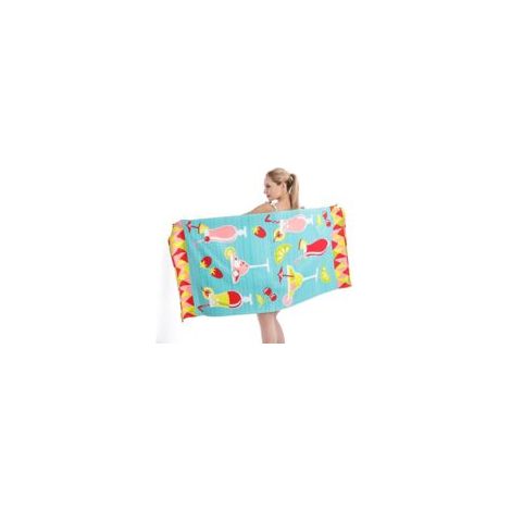 Telo mare in microfibra, resistente alla sabbia, ad asciugatura rapida, leggero, con una graziosa fantasia a frutta, 76 x 152 cm, ideale per bambini, donne e uomini, perfetto per la piscina e la spiag