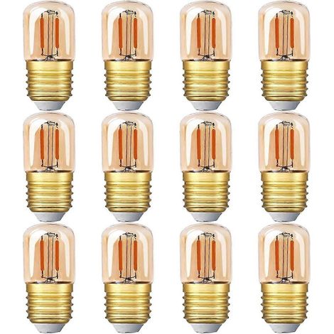 Ampoule LED tubulaire miniature, 1 W, culot à vis E27, 2200 K, blanc chaud, non dimmable, pour la décoration (verre ambré). (1/5)