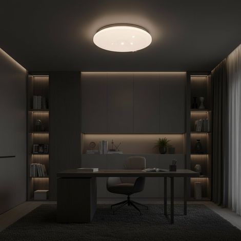 Plafonnier LED Etoile 35 31W Gradable Blanc Metal et Acrylique (1/5)