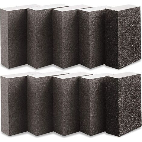 Éponge De Ponçage 10 Pièces Grain 1000-1200 Blocs De Ponçage 70 X 100 X 25 Mm Utilisation Humide Et Sèche Pour Bois Métal Peinture Lavable Et Réutilisable (1/5)