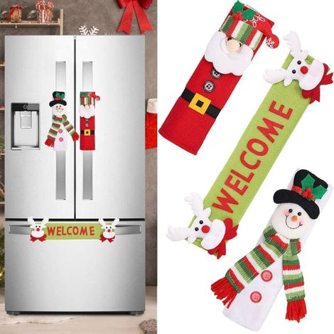 Christmas Refrigerator Handle Covers - Christmas Decorations - Indoor Cabinet Handle Covers for the Holidays - Set of 3 (1/5)