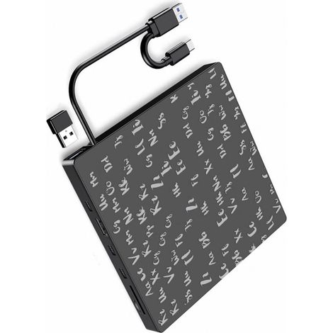 Externer DVD-Brenner mit USB 3.0 und Typ-C, schnelles optisches Laufwerk für Laptops und Desktop-PCs