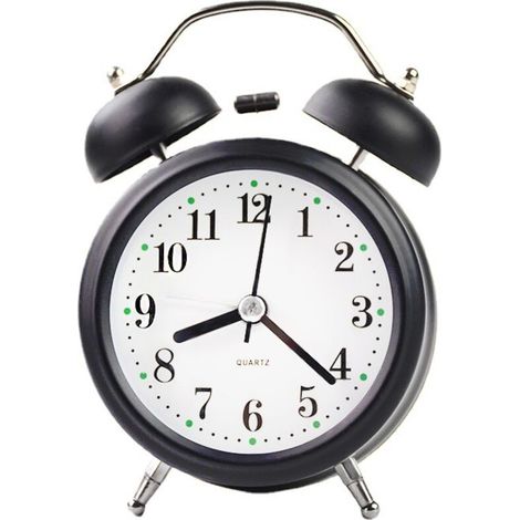 Despertador de dormitorio, clásico, ultra silencioso, de cuarzo retro, fabricado en metal con retroiluminación, ideal para escritorio, armario, mesita de noche o para viajes - Crezuo