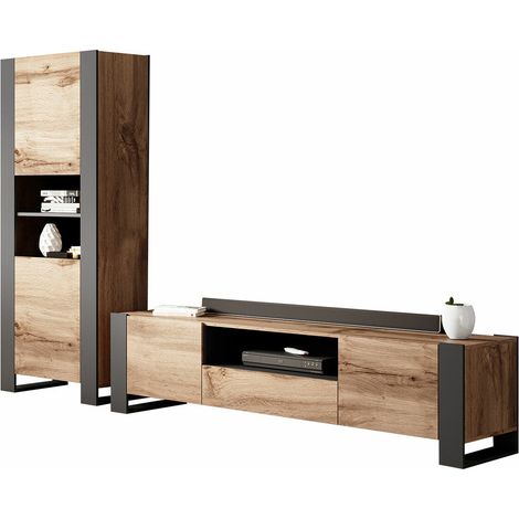 Mirjan24 – Ensemble de meubles de salon stratifié avec table TV – Dimensions 171 x 44 cm – Compatible robots aspirateurs – Design contemporain (1/5)