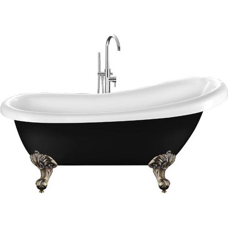 Vasca da bagno freestanding con piedini RICHMOND nera 171 cm Piedini di aquila Bronzo